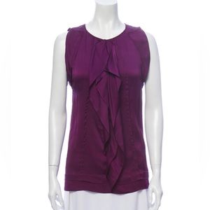 Diane Von Furstenberg Women’s sleeveless blouse w ruffle detail Size 2 XS